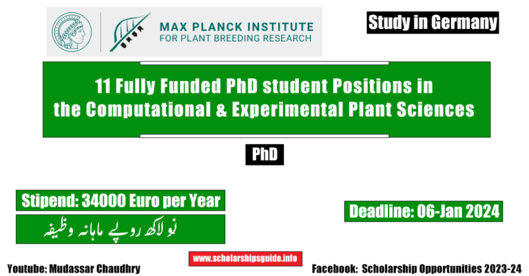 11 Fully Funded PhD student Positions in the Computational & Experimental Plant Sciences (Germany)